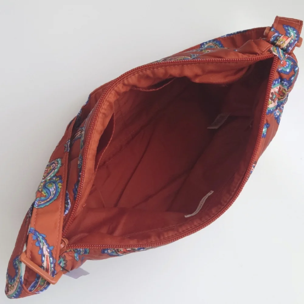 VERA BRADLEY Minor Paisley Quilted Shoulder Bag and Wristlet Pouch Set Orange